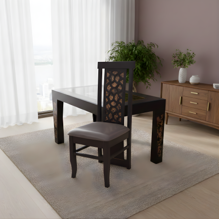 Flower Diningbrown6 chairs