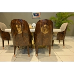 Gold Base Border Onyx Dining Set